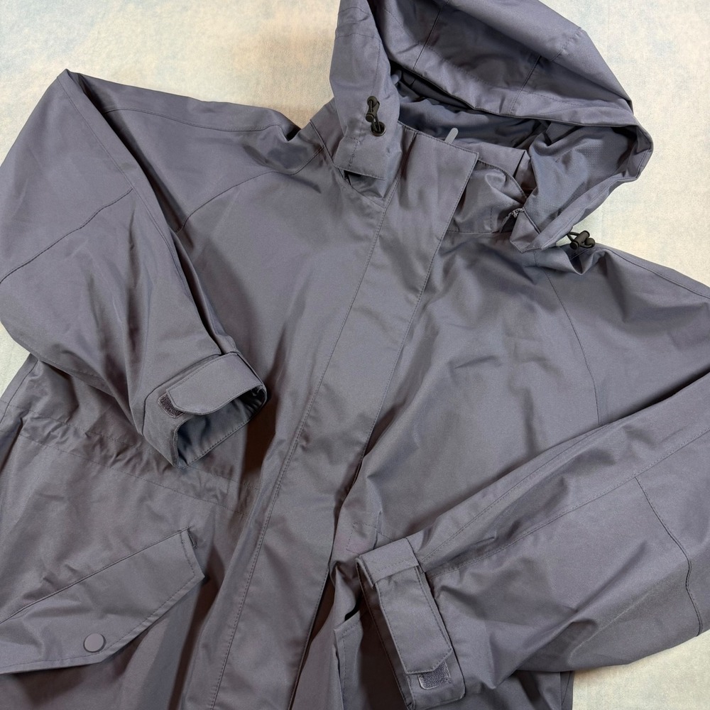 Quince Weatherproof Rain Trench Coat Womens L Storm Blue Excellent Recycled Poly